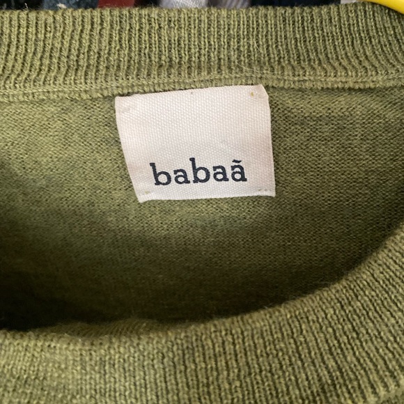Babaa Olive Green 100% merino wool sweater pants set - Picture 3 of 6